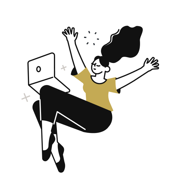 イラスト：のびのびとした様子の女性