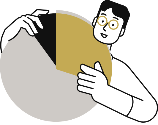 イラスト：グラフを指す様子