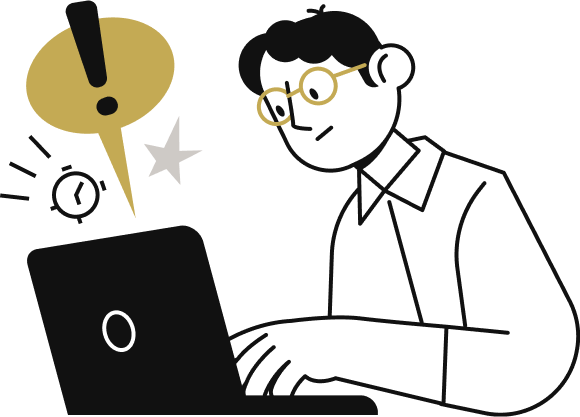 イラスト：パソコンを操作する様子